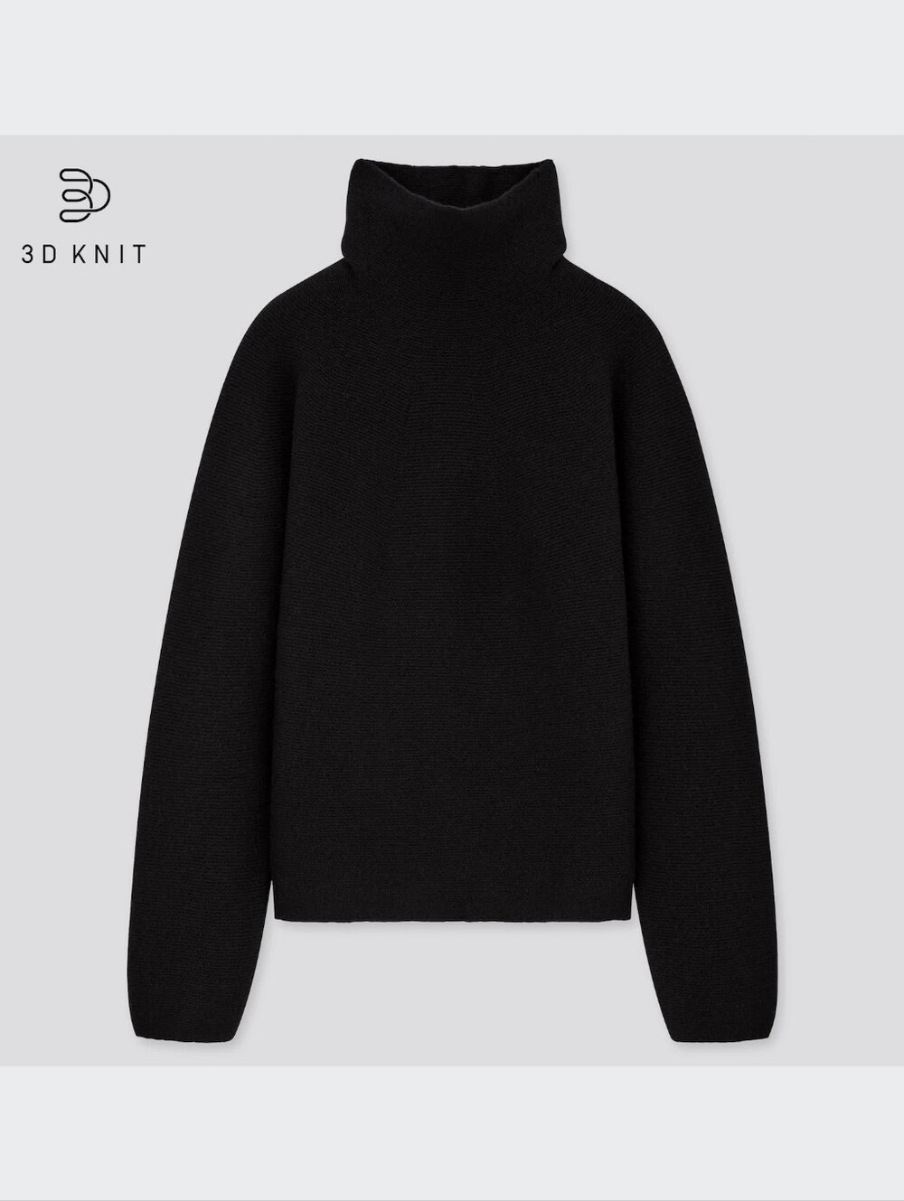 Uniqlo 3D Knit Lambswool-Blend Turtleneck Sweater | Black | Medium